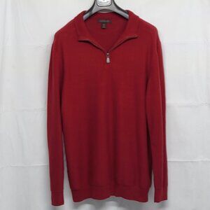 Lachlan Mens Sweater XXL British Inspired 1/4 Zip Pullover Long Sleeve Red